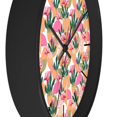 2882Time™ Retro Pink Flamingo Geometric Clock
