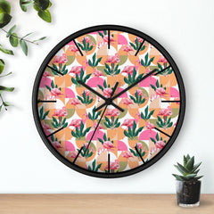 2882Time™ Retro Pink Flamingo Geometric Clock