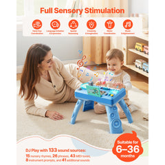 Baby DJ Playset For Toddlers 1-3, Educational Musical Table Toys With