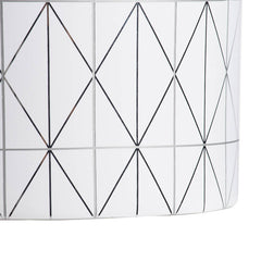 White & Silver Geometric Ceramic Planter, Available in 2 Sizes