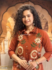 Elegant Embroidered Cotton Flex Coord Set