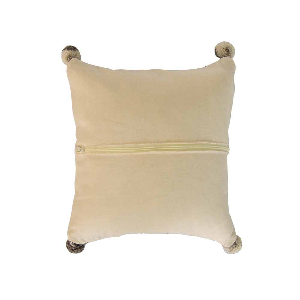 Beige Wool Pillow Cover with Mountains