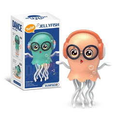 An electrically-powered crawling dancing jellyfish toy, an octopus wit
