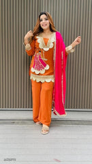 Chinon Fabric party wear Sharara Set