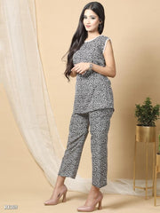 Ridaa Stylish 2 Piece Co-ord Set Sleeveless Causal Co-ords Set For Women