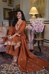 New straight kurta 3 pcs set with new style in machin print