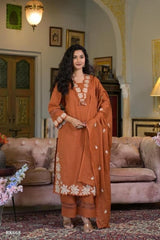 New straight kurta 3 pcs set with new style in machin print