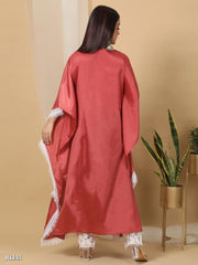 Ridaa Women's Crepe Kaftan Kurti With Pant Set