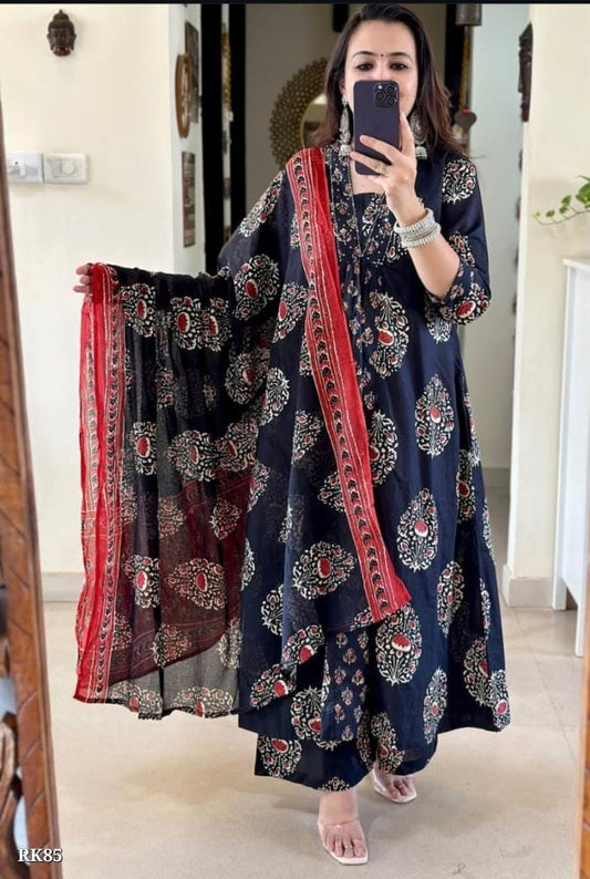 New anarkali kurta set with Cotton dupatta pant