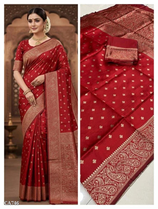 Organic Banarasi Saree in Soft Lichi Silk for Weddings