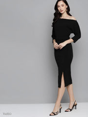 Belted Drop Shoulder Midi Dress