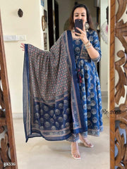 Jaipuri cotton amazing A-line suit set