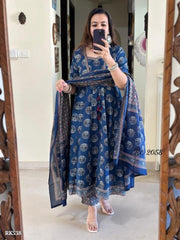 Jaipuri cotton amazing A-line suit set