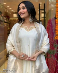 Chanderi Silk Kurta Set Woman Kurta Set Ethentic Kurta Set