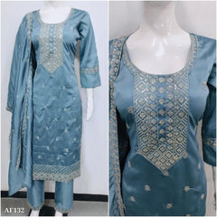 Heavy quality vichitra silk kurti pant dupatta set