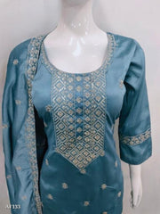 Heavy quality vichitra silk kurti pant dupatta set