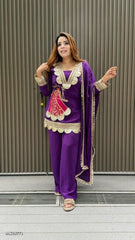 Chinon Fabric party wear Sharara Set