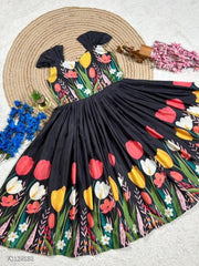 Premium Muslin Cotton Gown - Digital Print Ready to Wear for Dresses & Gowns