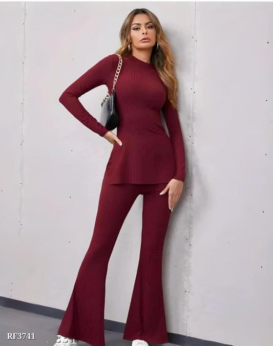 Ribbed Set Long Top -Co-ord Set