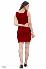 Women's Sleeveless Bodycon Mini Dress with Front Tie & Cut-Out