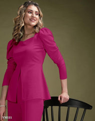 Women Lycra Top and Bottom Co-Ords Set for Women, Top & Palazzo Set, Coord Set