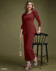 Women Lycra Top and Bottom Co-Ords Set for Women, Top & Palazzo Set, Coord Set