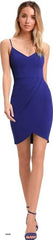 Women's Solid Bodycon Mini Dress with Spaghetti Straps – Royal Blue
