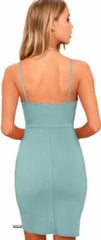 Women's Solid Bodycon Mini Dress with Spaghetti Straps – Royal Blue