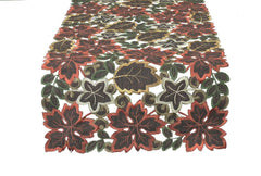 XD13019 Dainty Leaf Embroidered Cutwork Mini Table Runner 12x28