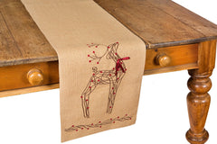 Rustic Reindeer Burlap Table Runner