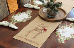 Rustic Reindeer Burlap Table Runner