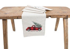 Vintage Tartan Christmas Truck Table Runner