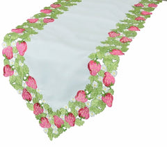 Xia Home Fashions Strawberry Floral Cutwork Embroidered Mini Table