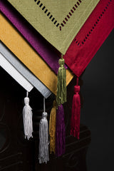 XD915918-Melrose Poliviscose Table Runner Hemstitch Solid 16x72 Gold