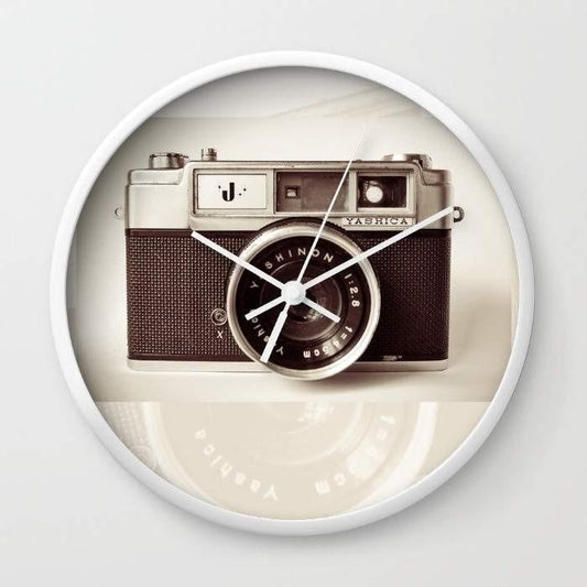camera themed wall clock