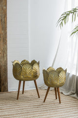 set of 2 metal Indoor planters