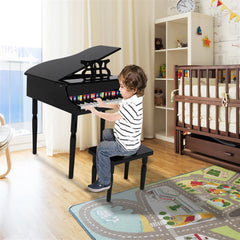 Wooden Toys 30-key Children's Wooden Piano with Music Stand