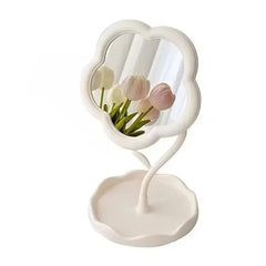 US Warehouse Quick Ship Floral Glass Vanity Mirror, Adjustable Stand