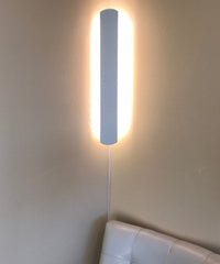 3"W Solid Wood Hover Plank Corner/Wall Accent Light Plug-In Almond