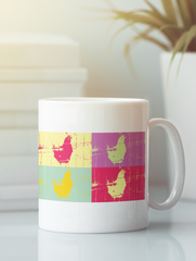 Chicken 4-Panel Modern Pop Art Canvas Print