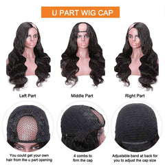 Women BrU Part Wig Body Wave Human Hair Wigs For Blackazilian Remy Ha