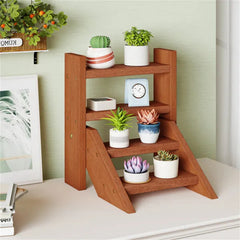 Compact Easy-Assemble Wooden Plant Stand, Succulent Seedling Pot Rack