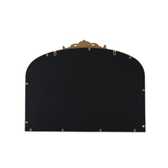 Wide French Baroque Arched Wall Mirror with Ornate Metal Frame for