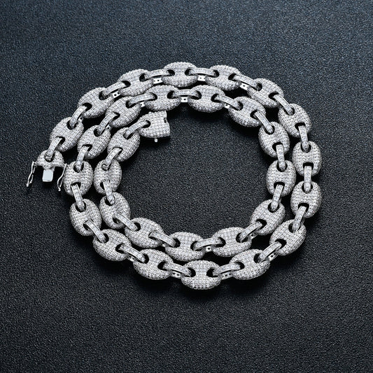 Men's Pig Nose Chain, Button Necklace, Hip Hop Necklace