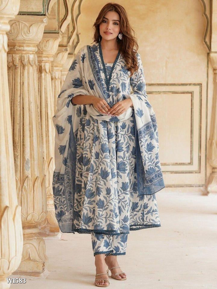 Fully stiched Rayon printed kurti pant duppata