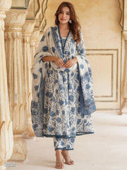 Fully stiched Rayon printed kurti pant duppata