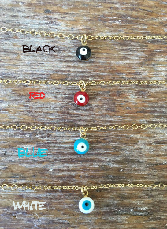 Evil Eye Necklace and Water Drop Pendant Necklace