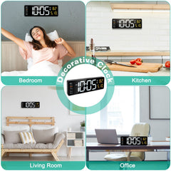 15.7in LED Digital Wall Clock With Remote Control 10 Level Brightness