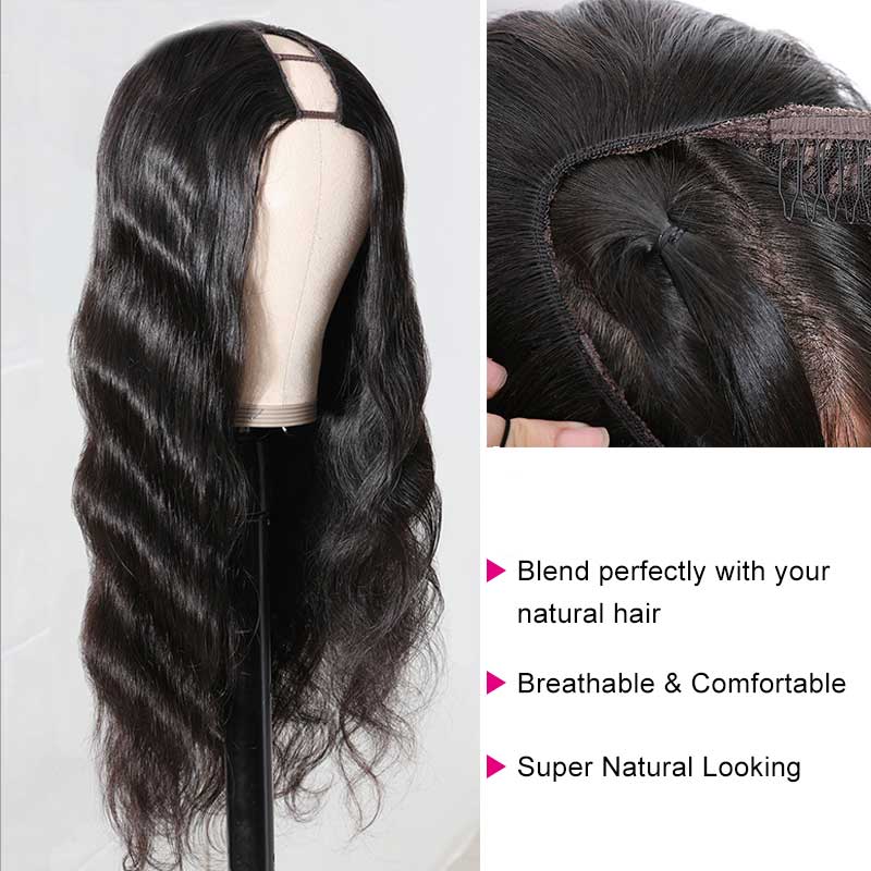 Women BrU Part Wig Body Wave Human Hair Wigs For Blackazilian Remy Ha
