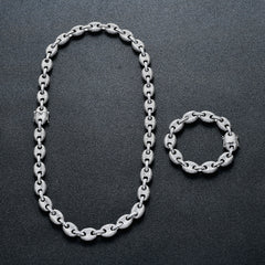 Men's Pig Nose Chain, Button Necklace, Hip Hop Necklace